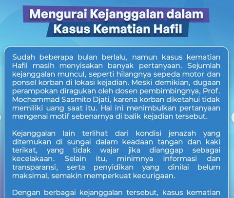 Hafil, mahasiswa S3 Universitas Brawijaya yang tewas tahun 2025. Foto: IG/@bemfebub
