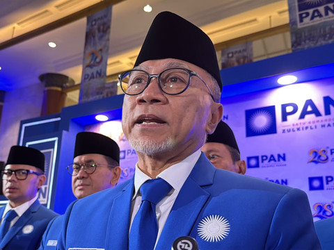 Ketua Umum Partai Amanat Nasional (PAN) Zulkifli Hasan saat ditemui wartawan usai acara puncak HUT ke-28 PAN di Plenary Hall, Jakarta Convention Center (JCC), Jakarta, Jumat (18/9/2026). Foto: Zahira Hilman/kumparan