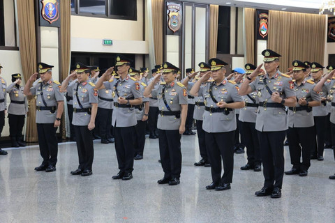 Suasana pelantikan PJU dan Kapolda baru di Mabes Polri, Jakarta pada Sabtu (3/10) malam. Dok. Istimewa.