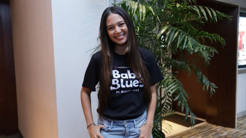 Aurelie Moeremans saat hadir di konferensi pers Babby Blues di Epicentrum Kuningan, Jakarta, Jumat (18/3/2022). Foto: Agus Apriyanto