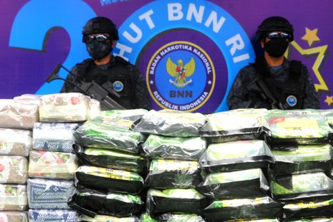 Ilustrasi barang bukti narkoba. Foto: ANTARA FOTO/Muhammad Adimaja