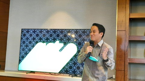 CEO GoTo Andre Soelistyo di acara buka bersama dengan pimpinan media, Rabu (13/4/2022). Foto: Wendiyanto Saputro/kumparan