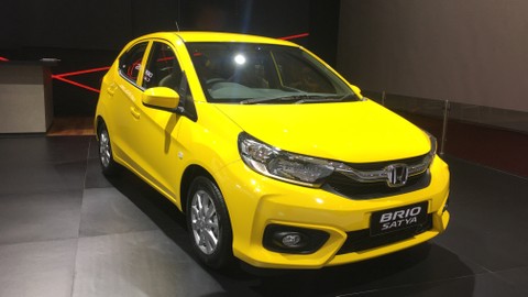 Honda Brio Satya di booth Honda pada IIMS Hybrid 2022. Foto: Sena Pratama/kumparan