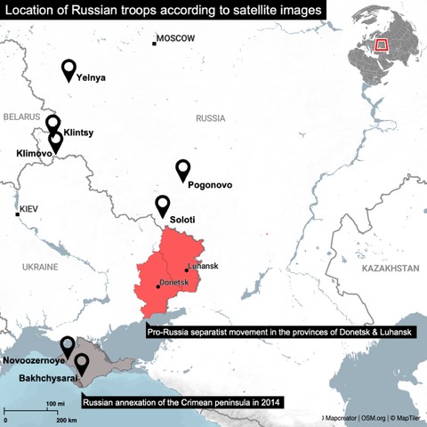 Peta Ukraina-Rusia Foto: Mapcreator/OSM via Reuters