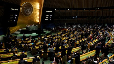 Ilustrasi Majelis Umum PBB. Foto: TIMOTHY A. CLARY/AFP