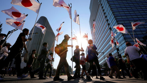 Ilustrasi bendera Jepang. Foto: Issei Kato/REUTERS