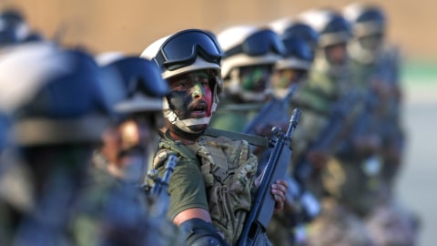 Illustrasi tentara Saudi Arabia. Foto: AFP PHOTO / Bandar Aldandani