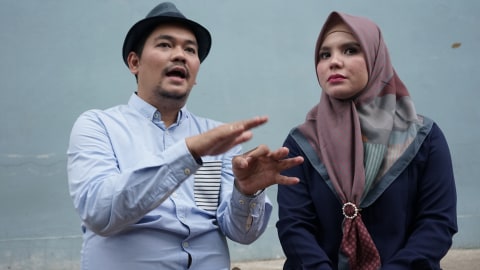 Presenter Indra Bekti dan Aldila Jelita saat ditemui di kawasan Tendean, Jakarta, Kamis, (6/2 Foto: Ronny