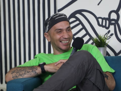 Pemain film Mangga Muda Gary Iskak saat berkunjung ke kantor kumparan, Jakarta, Senin (6/1). Foto: Fanny Kusumawardhani/kumparan