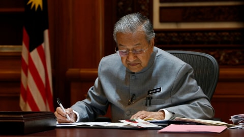 Eks Perdana Menteri Malaysia Mahathir Mohamad. Foto: REUTERS/Lai Seng Sin