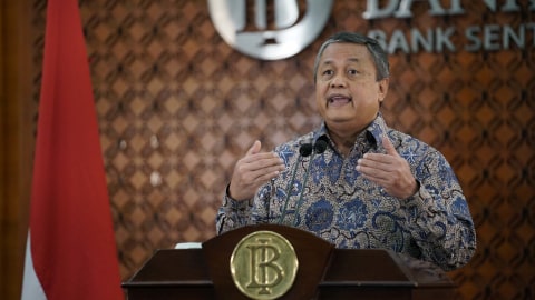 Gubernur BI, Perry Warjiyo saat menyampaikan media briefing Kamis (2/4) melalui siaran live streaming. Foto: Dok. BI