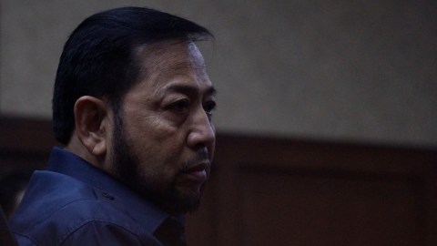 Terpidana kasus e-KTP, Setya Novanto memberikan kesaksian dalam sidang lanjutan Sofyan Basir di Pengadilan Tipikor, Jakarta, Senin (12/8). Foto: Fanny Kusumawardhani/kumparan