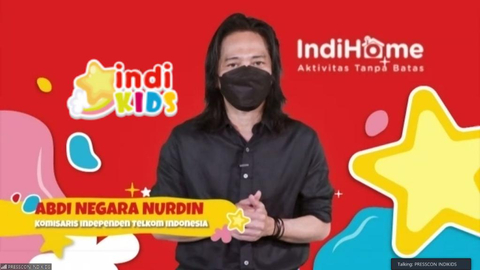 Komisaris Independen Telkom Abdi Negara Nurdin saat acara peluncuran channel spesial untuk anak, IndiKids secara virtual bertepatan dengan momen Hari Anak Nasional pada Jumat (27/3). Foto: Dok. Istimewa