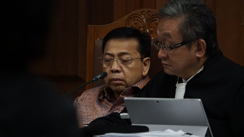Setnov di sidang pemeriksaan saksi kasus eKTP Foto: Intan Alfitry Novian/kumparan