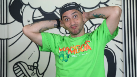 Pemain film Mangga Muda Gary Iskak saat berkunjung ke kantor kumparan, Jakarta, Senin (6/1). Foto: Fanny Kusumawardhani/kumparan