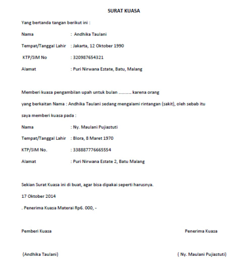 Contoh Surat Kuasa Ahli Waris Bank Bjb / Contoh Surat ...