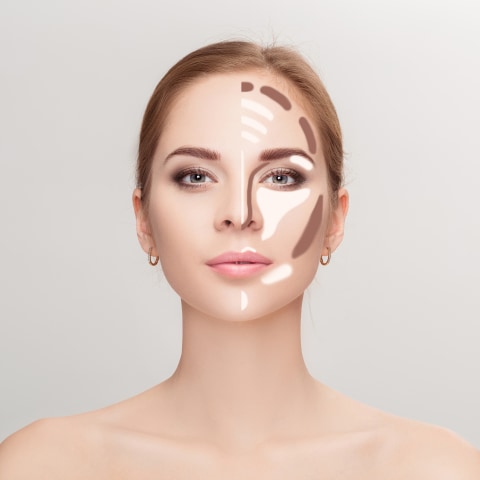 Contour untuk menciptakan dimensi pada wajah. Foto: Dok. Thinkstock