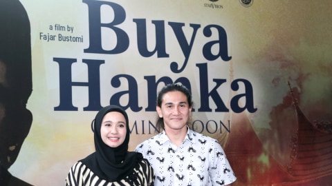Laudya Cynthia Bella dan Vino Bastian saat konferensi pers Film Buya Hamka. Foto: Dok. Falcon Pictures