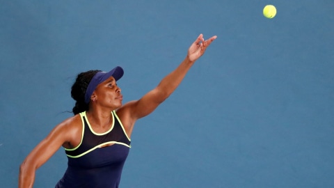 Venus Williams di babak pertama Australian Open 2020. Foto: REUTERS/Issei Kato