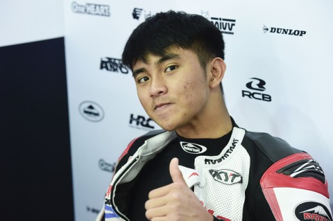 Pebalap Moto3 asal Indonesia di Kejuaraan Dunia MotoGP 2022, Mario Aji. Foto: Honda Team Asia