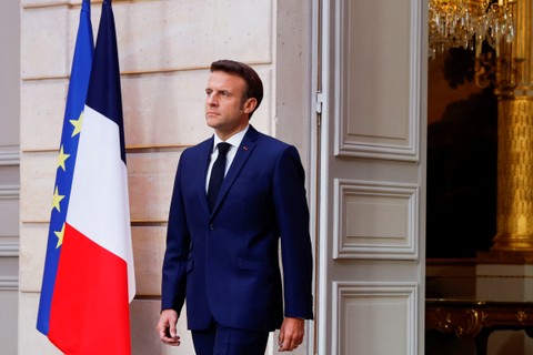 Presiden Prancis Emmanuel Macron. Sabtu (7/5/2022). Foto: Gonzalo Fuentes/REUTERS