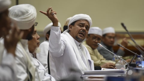 Habib Rizieq Shihab. Foto:  ANTARA FOTO/Hafidz Mubarak 