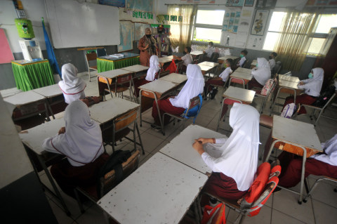 Ilustrasi belajar di sekolah. Foto: Iggoy el Fitra/Antara Foto