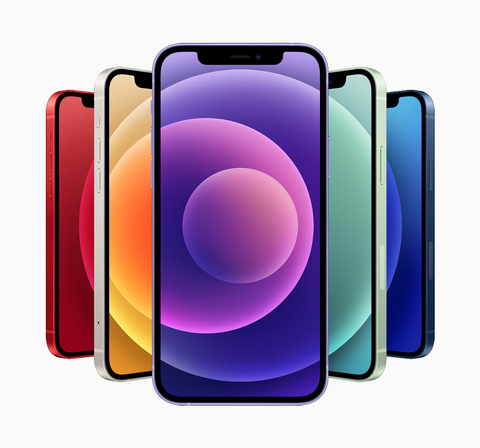 iPhone 12 dengan warna ungu terbaru, melengkapi 5 warna lain saat rilis awal. Foto: Apple