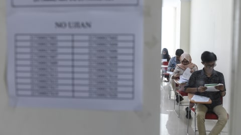 Ilustrasi ujian masuk PTN. Foto: ANTARA FOTO/Hafidz Mubarak A