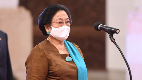 Megawati Soekarnoputri saat dilantik sebagai Dewan Pengarah Badan Riset dan Inovasi Nasional (BRIN), di Istana Negara, Jakarta, Rabu (13/10). Foto: Lukas/Biro Pers Sekretariat Presiden