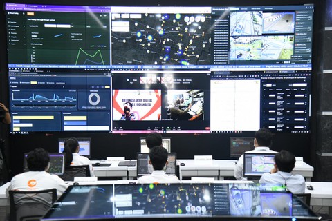 Suasana ruangan aplikasi Smart City di Polres Surakarta, Solo, Jawa Tengah. Foto: Dok. Istimewa