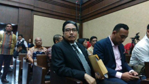 Hotma Sitompoel di sidang e-ktp Foto: Aprilandika Pratama/kumparan