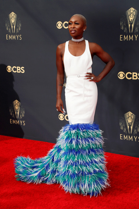 Cynthia Erivo tiba menghadiri Primetime Emmy Awards ke-73 di Los Angeles, Amerika Serikat.  Foto: Mario Anzuoni/REUTERS