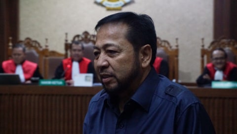 Setya Novanto di Sidang Sofyan Basir di Pengadilan Tipikor, Jakarta, Senin (12/8). Foto: Fanny Kusumawardhani/kumparan