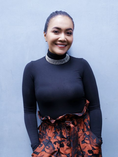 Penyanyi Denada saat ditemui di Studio Trans Tv, Jakarta, Selasa (16/4). Foto: Ronny