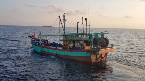 Kapal yang diduga telah melakukan aksi ilegal fishing di perairan Indonesia. Foto: Zuhri Noviandi/kumparan