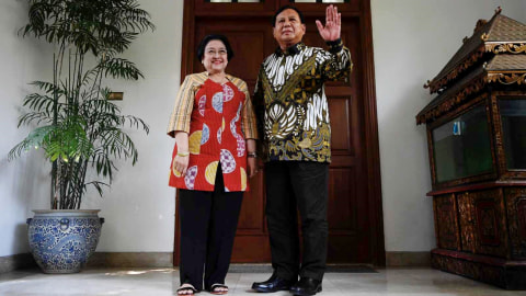 Pertemuan Prabowo Subianto dengan Megawati Soekarnoputri, 24 Juli 2019. Foto: Antara Foto/Puspa Perwitasari