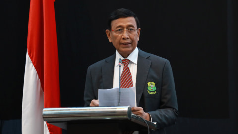 Ketum PBSI, Wiranto, saat memberikan pidato di Munas PBSI.    Foto: Media PBSI