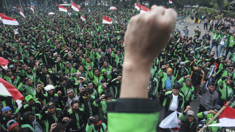 Ilustrasi ojek online. Foto: ANTARA FOTO/Muhammad Adimaja