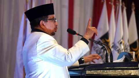 Arahan Ketua Majelis Syuro Salim Segaf Al Jufri saat rakornas PKS di Hotel Bidakara Grand Pancoran, Tebet, Jakarta Selatan. Foto: Irfan Adi Saputra/kumparan