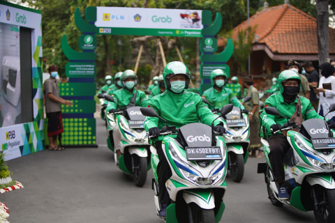 Armada motor listrik Grab di Bali. Foto: Grab