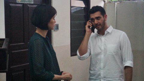 Renata dan Fachri Albar di PN Jaksel. Foto: Garin Gustavian/kumparan