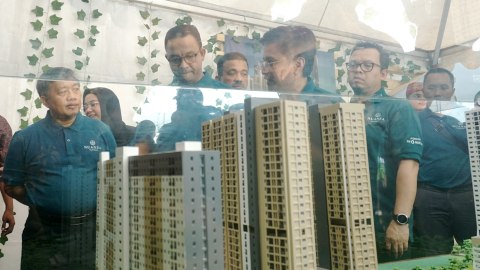 Gubernur DKI Jakarta Anies Baswedan saat Groundbreaking rumah DP 0 persen, Cilangkap, Jakarta Timur, Kamis (12/12). Foto: Nugroho Sejati/kumparan