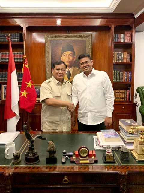 Prabowo Subianto dan Bobby Nasution. Foto: Dok. Partai Gerindra