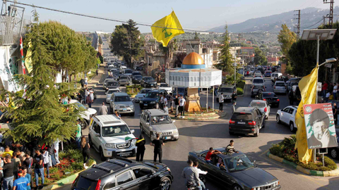 Demo untuk mendukung Palestina, di Kfar Kila, Lebanon. Foto: Aziz Taher/REUTERS