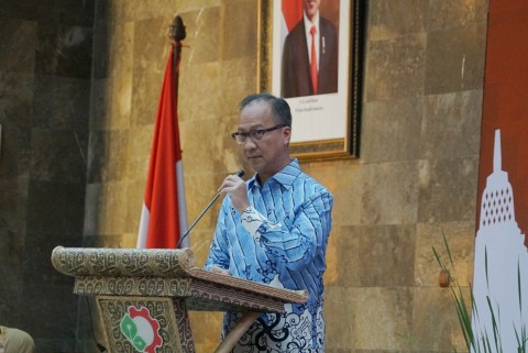 Menperin Agus Gumiwang Kartasasmita di acara kick off anggaran 2020. Foto: Helmi Afandi Abdullah/kumparan