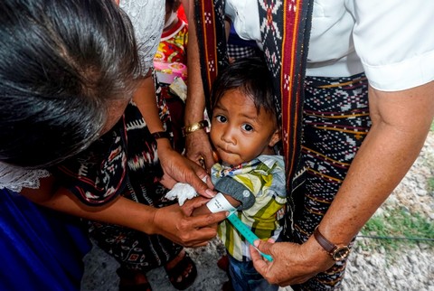 Pemeriksaan gejala stunting pada anak. Foto: Iqbal Firdaus/kumparan