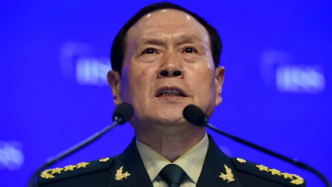 Mantan Menteri Pertahanan China, Wei Fenghe. Foto: AFP
