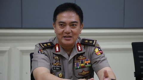 Kadiv Humas Mabes Polri Irjen Pol M Iqbal saat berkunjung ke kantor kumparan, Senin (9/3). Foto: Faisal Rahman/kumparan