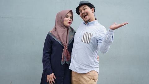 Presenter Indra Bekti dan Adila Jelita saat ditemui di kawasan Tendean, Jakarta, Kamis, (6/2 Foto: Ronny
